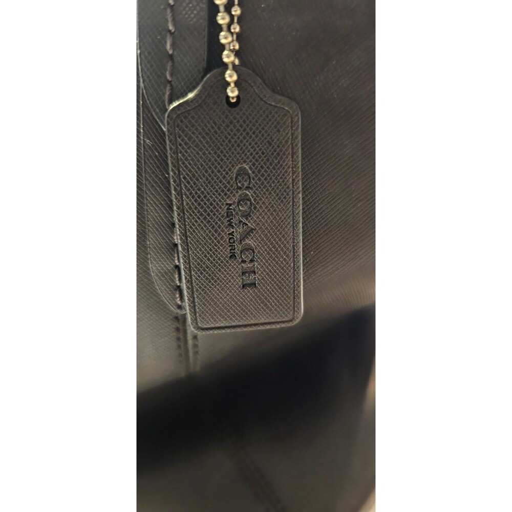 COACH Peyton Leather Zip Top Tote/Bag/Purse,Black/Silver,Classic,Timeless - Picture 9 of 14